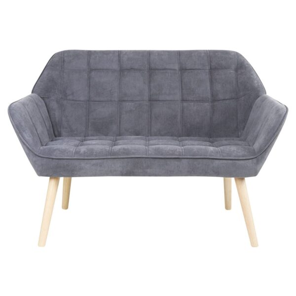 ALMA Καναπές 2θ - Σαλονιού - Καθιστικού, Φυσικό, Ύφασμα Velure Γκρι, K/D 127x70x82cm - Image 2