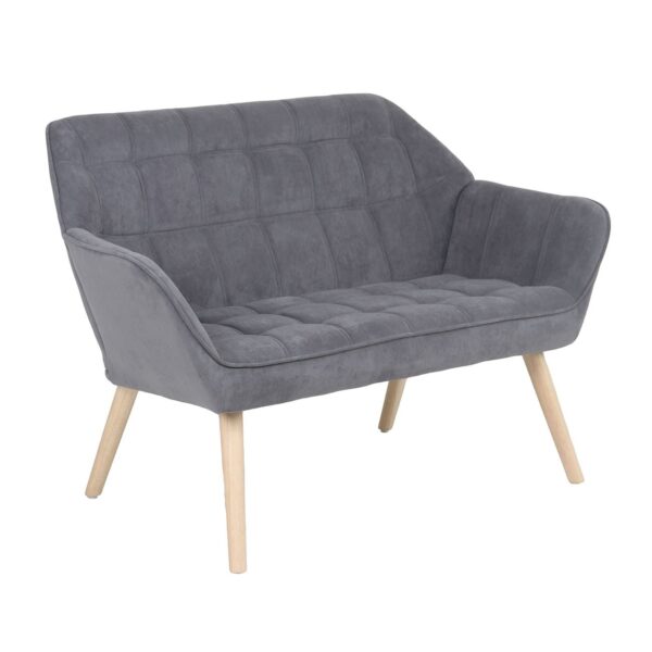 ALMA Καναπές 2θ - Σαλονιού - Καθιστικού, Φυσικό, Ύφασμα Velure Γκρι, K/D 127x70x82cm - Image 3