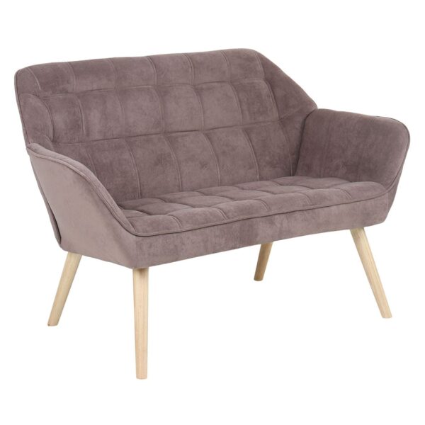 ALMA Καναπές 2θ - Σαλονιού - Καθιστικού, Φυσικό, Ύφασμα Velure Καφέ, K/D 127x70x82cm - Image 3