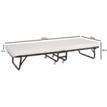 SPAN Κρεβάτι Πτυσσόμενο Βοηθητικό Μέταλλο Βαφή Μαύρο, Στρώμα 8cm foam 76x190x38cm - Mattress 8cm - Image 4