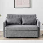 TEMPO-W Καναπές - Κρεβάτι, Με ανάκλιση πλάτης, Ύφασμα Γκρι 136x93x80 Κρεβάτι:117x175x41cm - Image 2