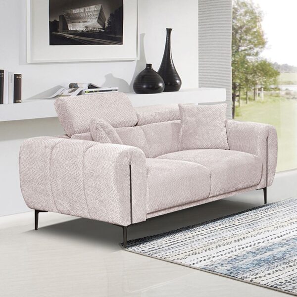 SEVILLE Kαναπές 2Θέσιος Σαλονιού - Καθιστικού, Teddy Ύφασμα Μπεζ 165x96cm H.75/95cm - Image 2