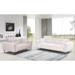 SEVILLE Kαναπές 2Θέσιος Σαλονιού - Καθιστικού, Teddy Ύφασμα Μπεζ 165x96cm H.75/95cm - Image 3