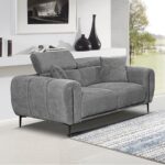 SEVILLE Kαναπές 2Θέσιος Σαλονιού - Καθιστικού, Teddy Ύφασμα Σκούρο Γκρι 165x96cm H.75/95cm - Image 2