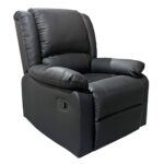 EVA Πολυθρόνα Relax Σαλονιού - Καθιστικού, PU Μαύρο 84x91x102cm - Image 2