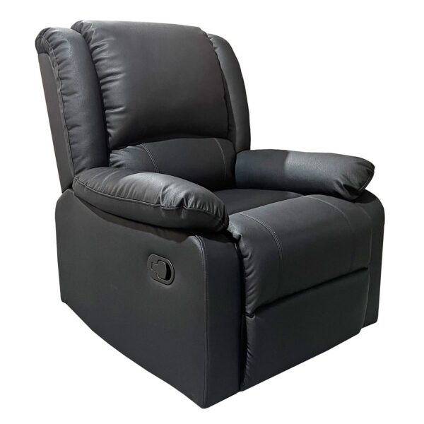 EVA Πολυθρόνα Relax Σαλονιού - Καθιστικού, PU Μαύρο 84x91x102cm - Image 2