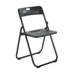 WENDY Καρέκλα Πτυσσόμενη, Μέταλλο Βαφή Μαύρο, PP Απόχρωση Μαύρο 48x49x73cm - Image 2