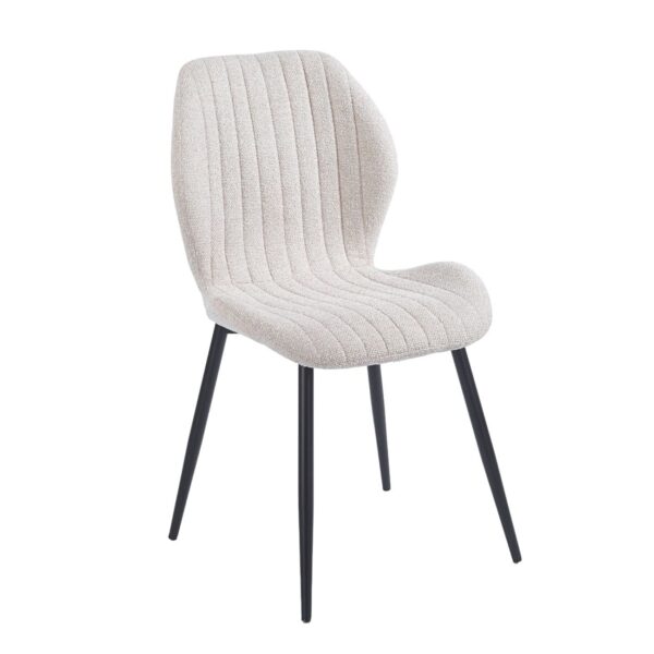 TANGO Καρέκλα Τραπεζαρίας, Μέταλλο Βαφή Μαύρο, Ύφασμα Απόχρωση Μπεζ 47x57x86cm - Image 2