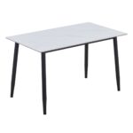 OSLO Τραπέζι Κουζίνας- Εστιατορίου,Μέταλλο Βαφή Μαύρο -Sintered Stone White Marble 120x70x75cm - Image 2