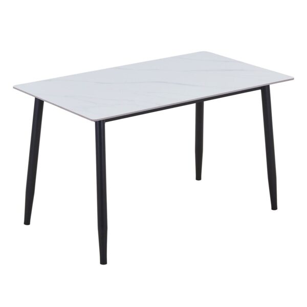 OSLO Τραπέζι Κουζίνας- Εστιατορίου,Μέταλλο Βαφή Μαύρο -Sintered Stone White Marble 120x70x75cm - Image 2