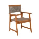 SPRING Dining Πολυθρόνα Βεράντας - Κήπου, Ξύλο Ακακία Φυσικό, Rope Wicker Μπεζ 58x62x88cm - Image 2