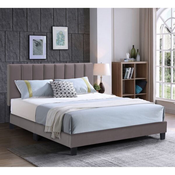 ALLEGRO Κρεβάτι Διπλό 160x200cm, Ύφασμα Cappuccino, με Κεφαλάρι πολλαπλών θέσεων 169x215x117/127cm - Image 2