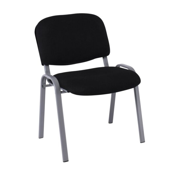 SIGMA Καρέκλα Στοιβαζόμενη Γραφείου Επισκέπτη, Μέταλλο Βαφή Silver, Ύφασμα Μαύρο 55x60x79cm / Σωλ.35x16/1mm - Image 2