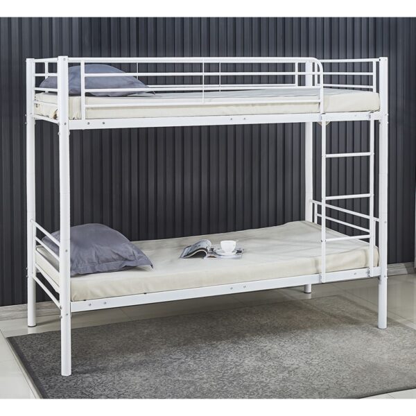 TIVOLI Κρεβάτι Κουκέτα Μέταλλο Βαφή Άσπρο 98x200x165 (Στρώμα 90x190)cm - Image 2