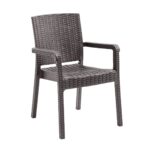 LORA Pro Πολυθρόνα Κήπου - Βεράντας Στοιβαζόμενη, PP-UV (Rattan Look) Καφέ 57x60x86cm - Image 2