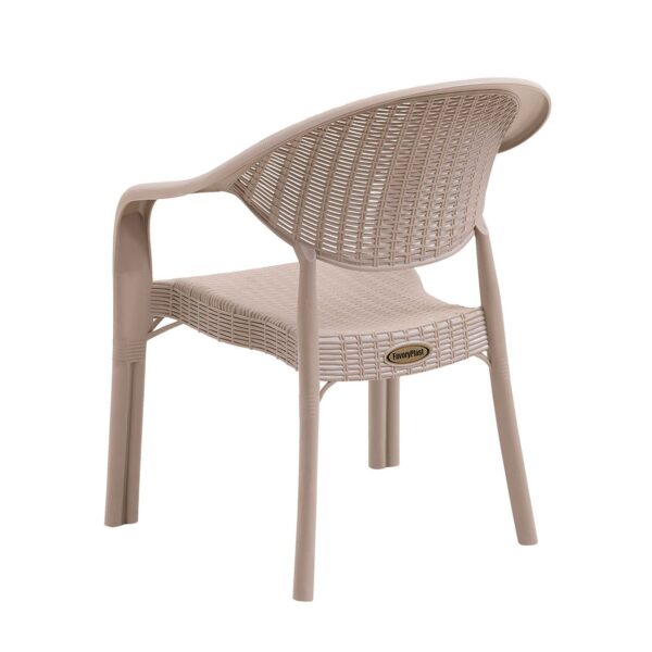 BAMBOO Pro Πολυθρόνα Κήπου - Βεράντας Στοιβαζόμενη, PP-UV (Rattan Look) Cappuccino 63x61x81cm - Image 3