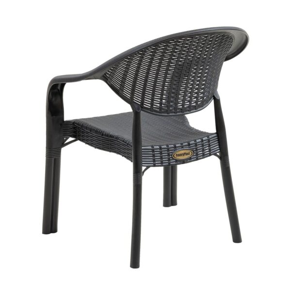 BAMBOO Pro Πολυθρόνα Κήπου - Βεράντας Στοιβαζόμενη, PP-UV (Rattan Look) Ανθρακί 63x61x81cm - Image 3