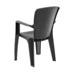 SIDE Πολυθρόνα Κήπου-Βεράντας Στοιβαζόμενη, (Rattan Look) PP-UV Απόχρωση Ανθρακί 59x61x89cm - Image 3