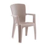 SIDE Πολυθρόνα Κήπου-Βεράντας Στοιβαζόμενη, (Rattan Look) PP-UV Απόχρωση Cappuccino 59x61x89cm - Image 2