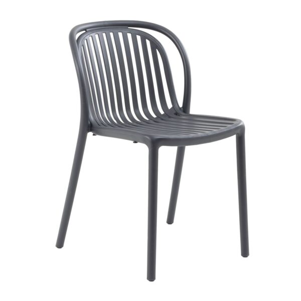 POCO Καρέκλα Κήπου-Βεράντας Στοιβαζόμενη, PP-UV Απόχρωση Ανθρακί 48x56x77cm - Image 2