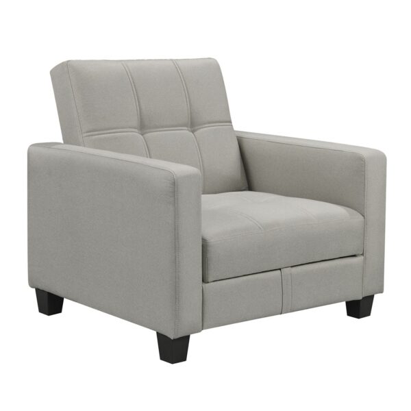 KELSO Πολυθρόνα - Κρεβάτι με Αποθηκευτικό Χώρο, Ύφασμα Ανοιχτό Γκρι 86x81x80cm Bed:64x105x38cm - Image 2