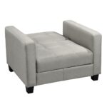 KELSO Πολυθρόνα - Κρεβάτι με Αποθηκευτικό Χώρο, Ύφασμα Ανοιχτό Γκρι 86x81x80cm Bed:64x105x38cm - Image 4