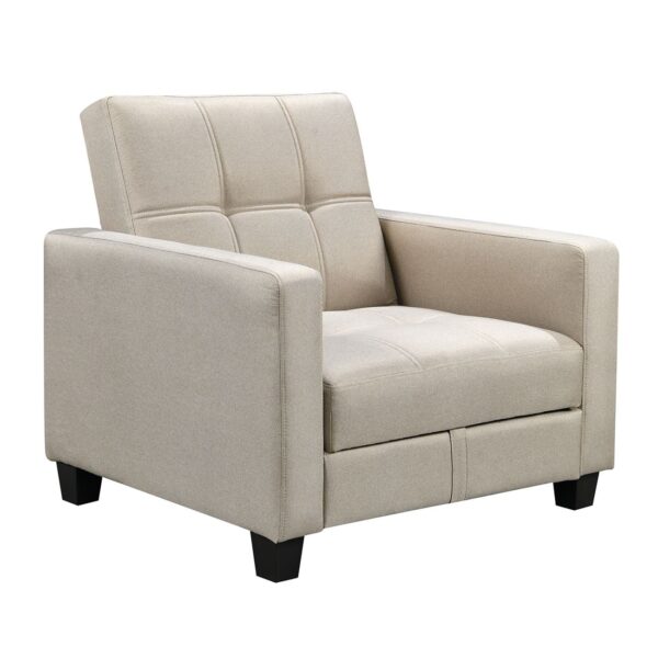 KELSO Πολυθρόνα - Κρεβάτι με Αποθηκευτικό Χώρο, Ύφασμα Cappuccino 86x81x80cm Bed:64x105x38cm - Image 2