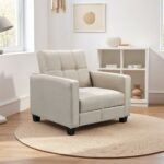 KELSO Πολυθρόνα - Κρεβάτι με Αποθηκευτικό Χώρο, Ύφασμα Cappuccino 86x81x80cm Bed:64x105x38cm - Image 5