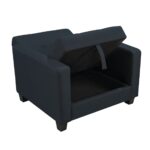 KELSO Πολυθρόνα - Κρεβάτι με Αποθηκευτικό Χώρο, Ύφασμα Μαύρο 86x81x80cm Bed:64x105x38cm - Image 3