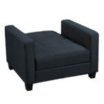 KELSO Πολυθρόνα - Κρεβάτι με Αποθηκευτικό Χώρο, Ύφασμα Μαύρο 86x81x80cm Bed:64x105x38cm - Image 4