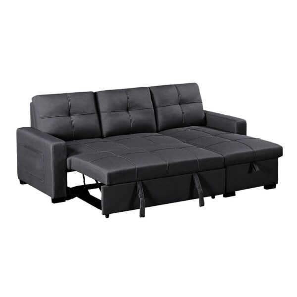 MONTREAL-S Καναπές - Κρεβάτι Γωνία Αναστρέψιμη με Χώρο Αποθήκευσης,Ύφασμα Ανθρακί 215x150x70x89cm Bed:110x195cm - Image 3