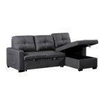 MONTREAL-S Καναπές - Κρεβάτι Γωνία Αναστρέψιμη με Χώρο Αποθήκευσης,Ύφασμα Ανθρακί 215x150x70x89cm Bed:110x195cm - Image 4