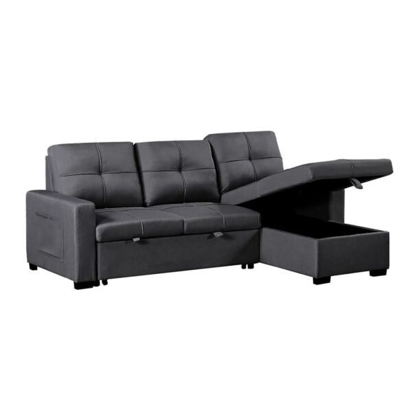 MONTREAL-S Καναπές - Κρεβάτι Γωνία Αναστρέψιμη με Χώρο Αποθήκευσης,Ύφασμα Ανθρακί 215x150x70x89cm Bed:110x195cm - Image 4