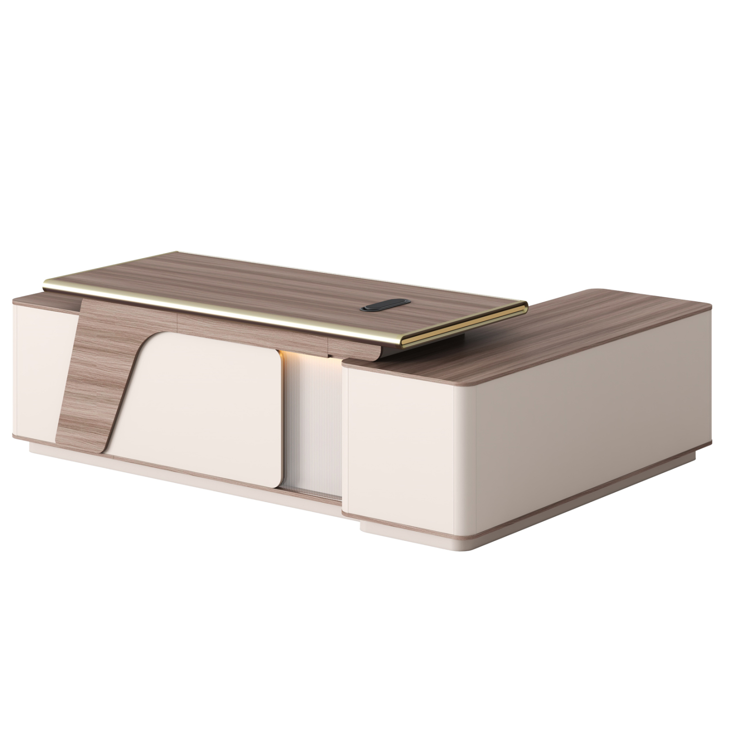 HM2136L ΓΡΑΦΕΙΟ ΑΡΙΣΤΕΡΗ ΓΩΝΙΑ SUPERON HM2136L ΜΕΛΑΜΙΝΗ ΦΥΣΙΚΟ-ΜΠΕΖ--LED ΦΩΤΙΣΜΟΣ 240x180x76Υεκ - Image 1