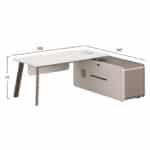 ΓΡΑΦΕΙΟ ΔΕΞΙΑ ΓΩΝΙΑ NEWLINE HM18271R ΜΕΛΑΜΙΝΗ ΕΚΡΟΥ-ΑΝΟΙΧΤΟ ΚΑΦΕ 200x165x75Υεκ - Image 2