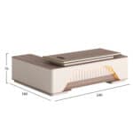 ΓΡΑΦΕΙΟ ΔΕΞΙΑ ΓΩΝΙΑ ΣΕΙΡΑ SUPERON HM2137R ΜΕΛΑΜΙΝΗ ΜΠΕΖ--LED ΦΩΤΙΣΜΟΣ 240x180x76Υεκ. - Image 2