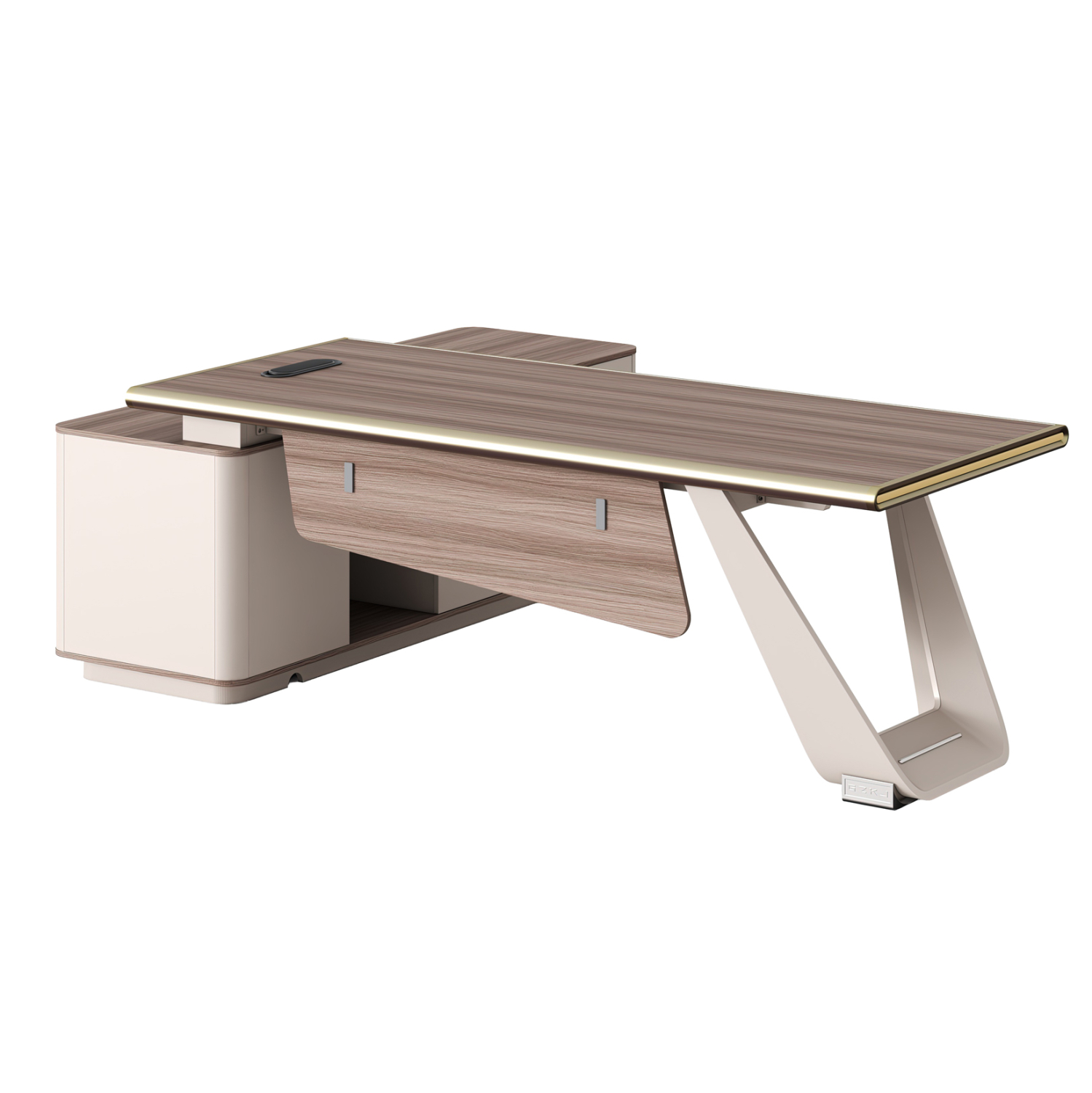 HM2139R ΓΡΑΦΕΙΟ ΔΕΞΙΑ ΓΩΝΙΑ SUPERON HM2139R ΜΕΛΑΜΙΝΗ ΦΥΣΙΚΟ-ΜΠΕΖ--ΜΕΤΑΛ. ΠΟΔΙ 240x180x76Υ - Image 1