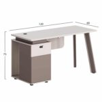 ΓΡΑΦΕΙΟ ΜΕ ΑΡΙΣΤΕΡΟ ΝΤΟΥΛΑΠΙ NEWLINE HM18273L ΜΕΛΑΜΙΝΗ ΕΚΡΟΥ-ΑΝΟΙΧΤΟ ΚΑΦΕ 120x60x75Υεκ - Image 2