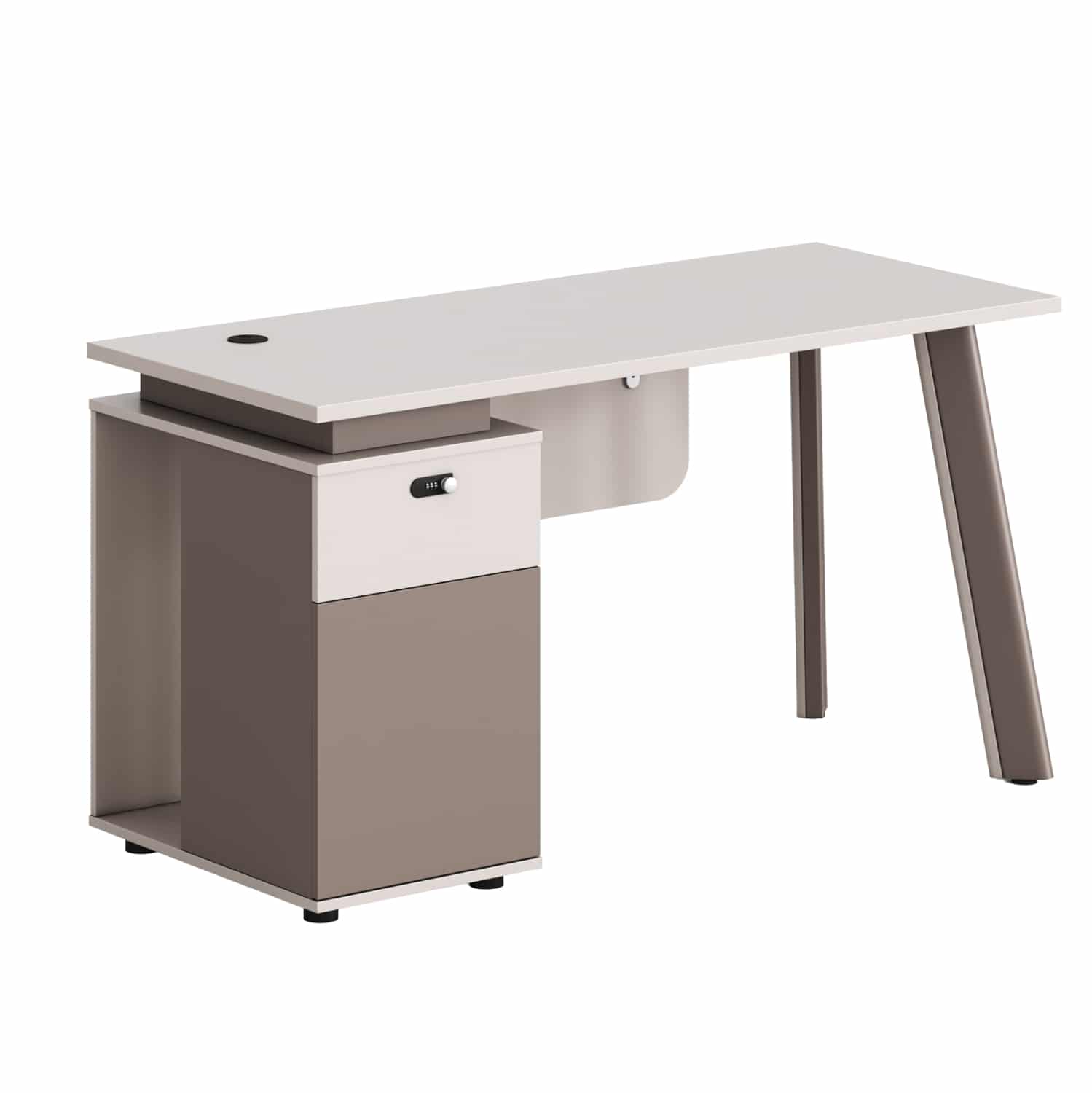 HM18273L ΓΡΑΦΕΙΟ ΜΕ ΑΡΙΣΤΕΡΟ ΝΤΟΥΛΑΠΙ NEWLINE HM18273L ΜΕΛΑΜΙΝΗ ΕΚΡΟΥ-ΑΝΟΙΧΤΟ ΚΑΦΕ 120x60x75Υεκ - Image 1