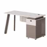 ΓΡΑΦΕΙΟ ΜΕ ΔΕΞΙ ΝΤΟΥΛΑΠΙ NEWLINE HM18273R ΜΕΛΑΜΙΝΗ ΕΚΡΟΥ-ΑΝΟΙΧΤΟ ΚΑΦΕ 120x60x75Υεκ