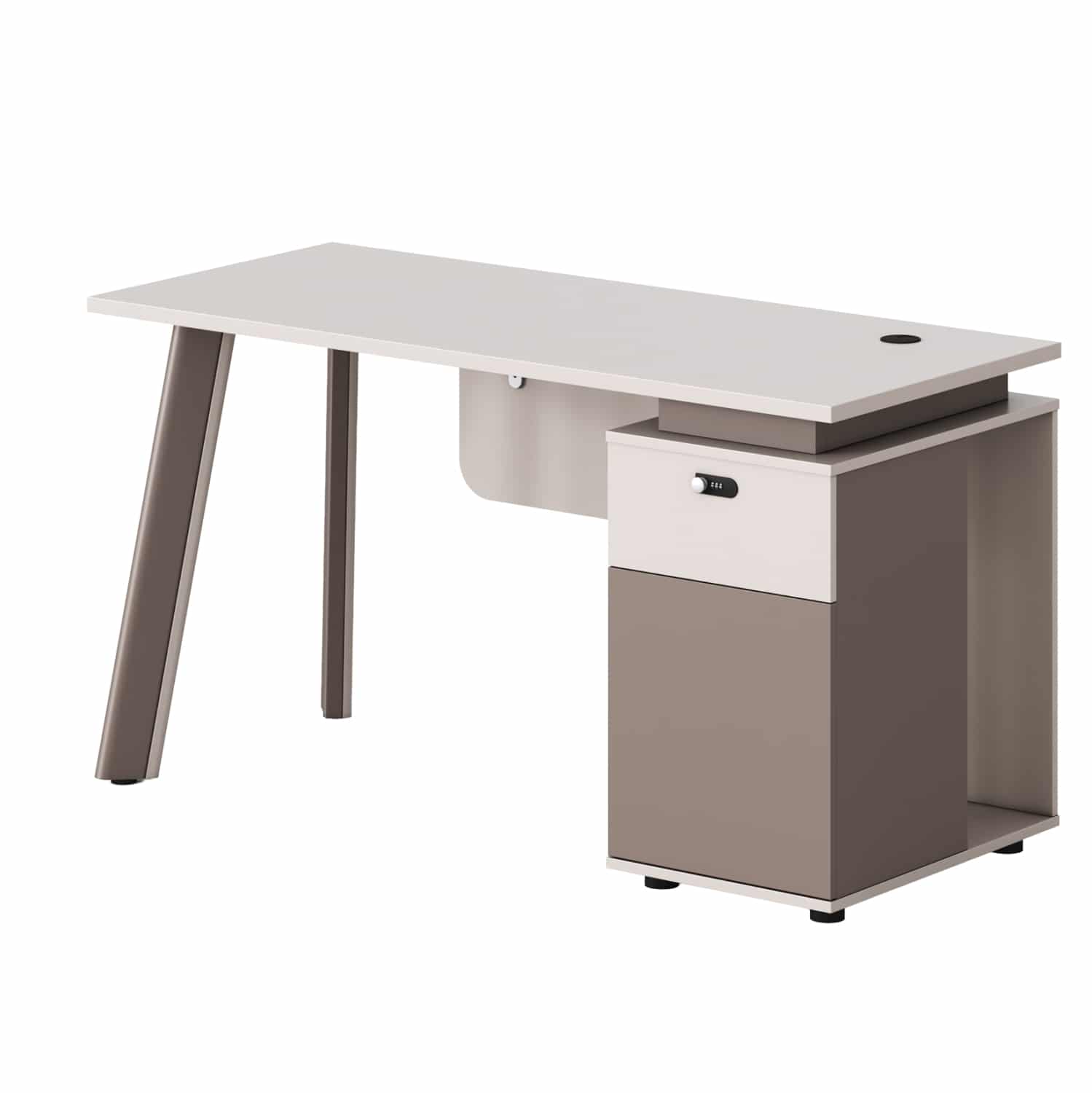 HM18273R ΓΡΑΦΕΙΟ ΜΕ ΔΕΞΙ ΝΤΟΥΛΑΠΙ NEWLINE HM18273R ΜΕΛΑΜΙΝΗ ΕΚΡΟΥ-ΑΝΟΙΧΤΟ ΚΑΦΕ 120x60x75Υεκ - Image 1