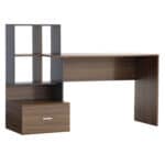 ΓΡΑΦΕΙΟ ΜΕΛΑΜΙΝΗΣ ΜΕ ΒΙΒΛΙΟΘΗΚΗ SYNDYA HM8993.01 ΚΑΡΥΔΙ -ΓΚΡΙ 149x48x105Y εκ. - Image 2