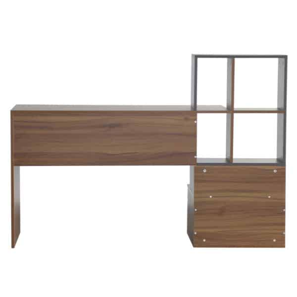 ΓΡΑΦΕΙΟ ΜΕΛΑΜΙΝΗΣ ΜΕ ΒΙΒΛΙΟΘΗΚΗ SYNDYA HM8993.01 ΚΑΡΥΔΙ -ΓΚΡΙ 149x48x105Y εκ. - Image 6