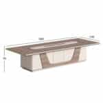 ΓΡΑΦΕΙΟ ΣΥΝΕΔΡΙΑΣΕΩΝ SUPERON HM2145 ΜΕΛΑΜΙΝΗ ΣΕ ΦΥΣΙΚΟ-ΜΠΕΖ 360x140x76Υεκ - Image 2