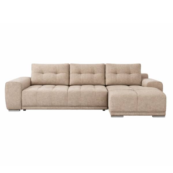 ΚΑΝΑΠΕΣ ΚΡΕΒΑΤΙ ΔΕΞΙΑ ΓΩΝΙΑ COMFYRA HM3336.03R ΜΠΕΖ ΥΦΑΣΜΑ 270x181x75Υεκ - Image 4