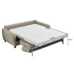 ΚΑΝΑΠΕΣ-ΚΡΕΒΑΤΙ ΜΕ ΑΝΑΔΙΠΛ.ΣΤΡΩΜΑ ETUDINE HM3311.02 ΜΠΕΖ ΥΦΑΣΜΑ 190x98x90Υεκ - Image 3