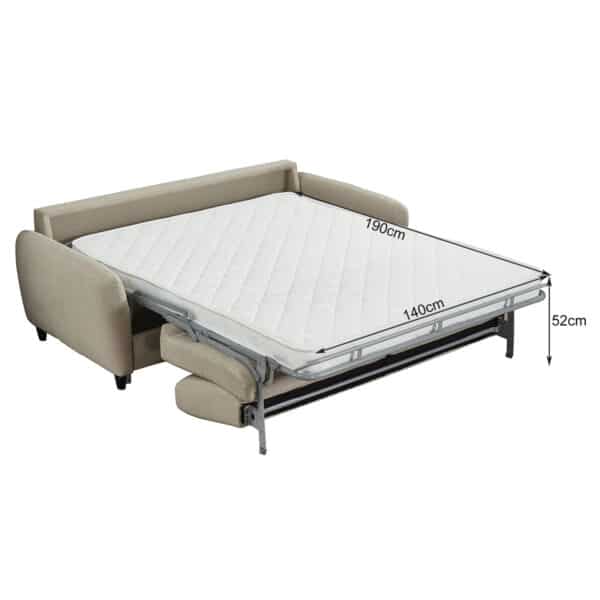 ΚΑΝΑΠΕΣ-ΚΡΕΒΑΤΙ ΜΕ ΑΝΑΔΙΠΛ.ΣΤΡΩΜΑ ETUDINE HM3311.02 ΜΠΕΖ ΥΦΑΣΜΑ 190x98x90Υεκ - Image 3