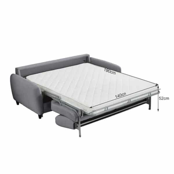 ΚΑΝΑΠΕΣ-ΚΡΕΒΑΤΙ ΜΕ ΑΝΑΔΙΠΛ.ΣΤΡΩΜΑ ETUDINE HM3311.01 ΓΚΡΙ ΥΦΑΣΜΑ 190x98x90Υεκ - Image 3