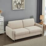 ΚΑΝΑΠΕΣ-ΚΡΕΒΑΤΙ ΜΕ ΑΝΑΔΙΠΛ.ΣΤΡΩΜΑ ETUDINE HM3311.02 ΜΠΕΖ ΥΦΑΣΜΑ 190x98x90Υεκ - Image 4