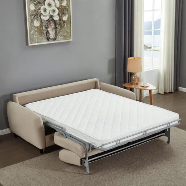 ΚΑΝΑΠΕΣ-ΚΡΕΒΑΤΙ ΜΕ ΑΝΑΔΙΠΛ.ΣΤΡΩΜΑ ETUDINE HM3311.02 ΜΠΕΖ ΥΦΑΣΜΑ 190x98x90Υεκ - Image 5